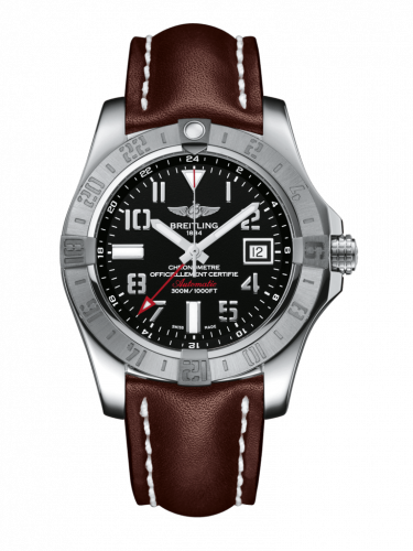 Remontoir à montres pour montre Breitling Avenger Avenger II GMT Stainless Steel / Volcano Noire / Calf / Folding