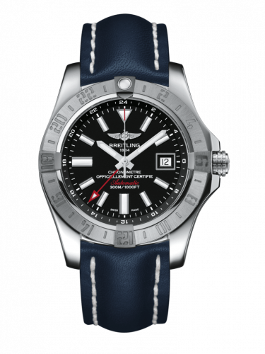 Remontoir à montres pour montre Breitling Avenger Avenger II GMT Stainless Steel / Volcano Noire / Calf / Pin