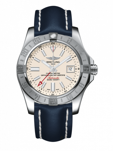 Remontoir à montres pour montre Breitling Avenger Avenger II GMT Stainless Steel / Stratus Argent / Calf / Pin