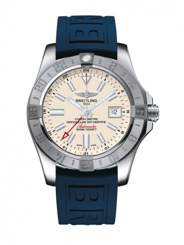 Remontoir à montres pour montre Breitling Avenger Avenger II GMT Stainless Steel / Stratus Argent / Rubber / Pin