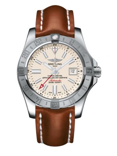 Remontoir à montres pour montre Breitling Avenger Avenger II GMT Stainless Steel / Stratus Argent / Calf / Folding