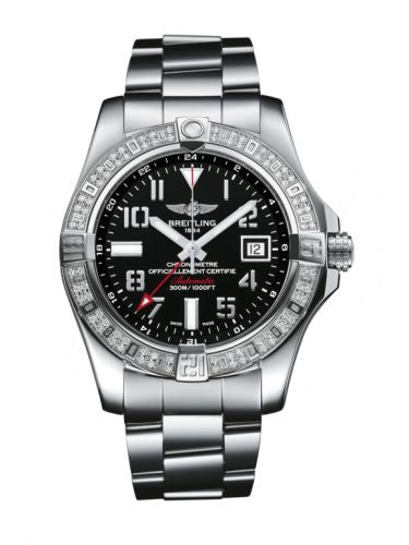Remontoir à montres pour montre Breitling Avenger Avenger II GMT Stainless Steel / Diamond / Volcano Noire / Bracelet