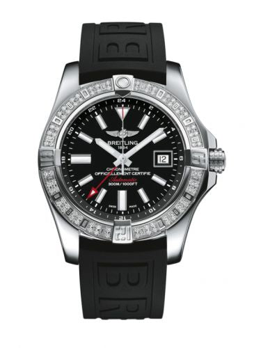 Remontoir à montres pour montre Breitling Avenger Avenger II GMT Stainless Steel / Diamond / Volcano Noire / Rubber