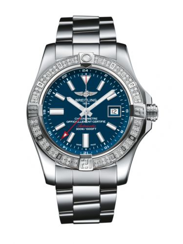 Remontoir à montres pour montre Breitling Avenger Avenger II GMT Stainless Steel / Diamond / Mariner Bleu / Bracelet