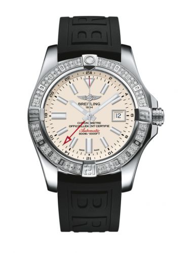 Remontoir à montres pour montre Breitling Avenger Avenger II GMT Stainless Steel / Diamond / Stratus Argent / Rubber
