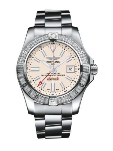 Remontoir à montres pour montre Breitling Avenger Avenger II GMT Stainless Steel / Diamond / Stratus Argent / Bracelet