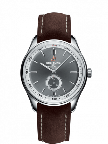 Watch Winder for watch Breitling Premier Premier Automatic 40 Stainless Steel / Anthracite / Nubuck Brown / Tang