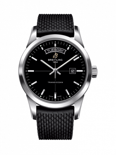 Watch Winder for watch Breitling Transocean Transocean Day & Date Stainless Steel / Black / Rubber / Pin