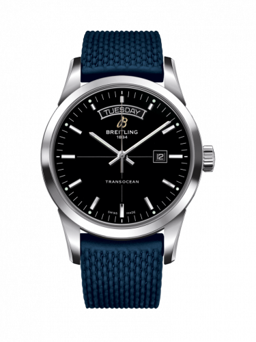 Watch Winder for watch Breitling Transocean Transocean Day & Date Stainless Steel / Black / Rubber / Folding