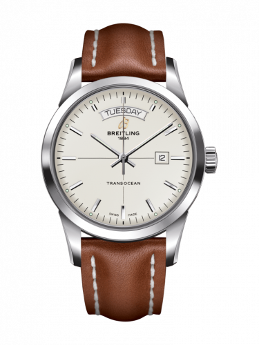 Watch Winder for watch Breitling Transocean Transocean Day & Date Stainless Steel / Silver / Calf / Folding