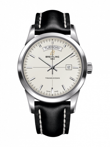 Watch Winder for watch Breitling Transocean Transocean Day & Date Stainless Steel / Silver / Calf / Pin