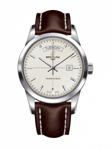 Watch Winder for watch Breitling Transocean Transocean Day & Date Stainless Steel / Silver / Calf / Folding