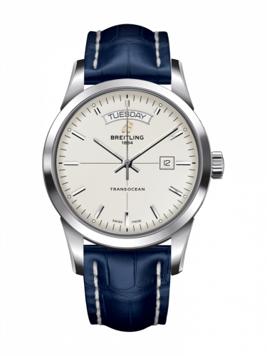 Watch Winder for watch Breitling Transocean Transocean Day & Date Stainless Steel / Silver / Croco / Folding