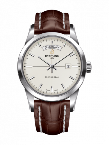 Watch Winder for watch Breitling Transocean Transocean Day & Date Stainless Steel / Silver / Croco / Folding