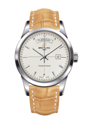 Watch Winder for watch Breitling Transocean Transocean Day & Date Stainless Steel / Silver / Croco / Pin