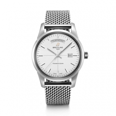 Watch Winder for watch Breitling Transocean Transocean Day & Date Stainless Steel / Silver / Milanese