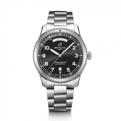 Watch Winder for watch Breitling Aviatior 8 Navitimer 8 Automatic Day & Date 41 Stainless Steel / Black / Bracelet