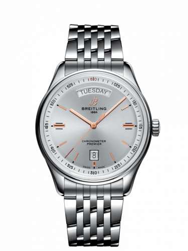 Watch Winder for watch Breitling Premier Premier Automatic Day & Date 40 Stainless Steel / Silver / Bracelet