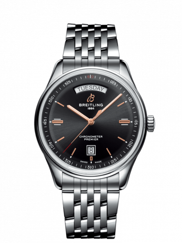 Watch Winder for watch Breitling Premier Premier Automatic Day & Date 40 Stainless Steel / Black / Bracelet
