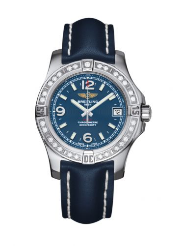 Remontoir à montres pour montre Breitling Colt Colt 36 Diamond / Mariner Bleu / Calf