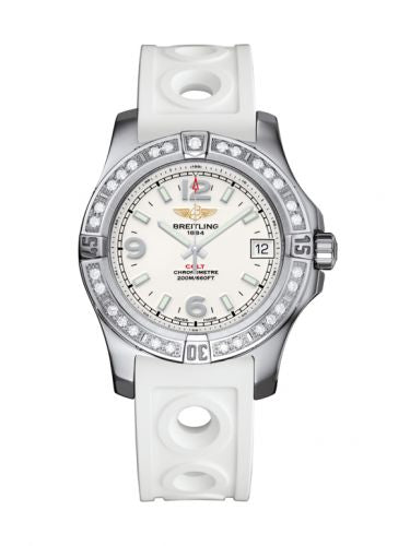 Remontoir à montres pour montre Breitling Colt Colt 36 Diamond / Stratus Argent / Rubber