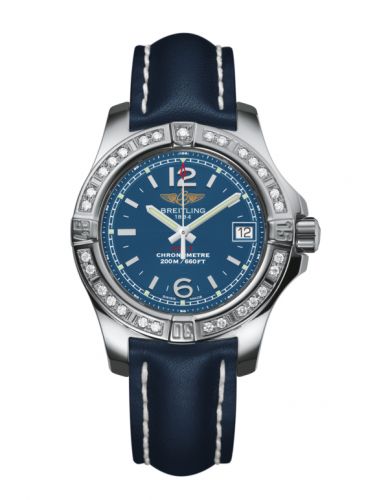 Watch Winder for watch Breitling Colt Colt Lady Diamond / Mariner Blue / Calf / Pin