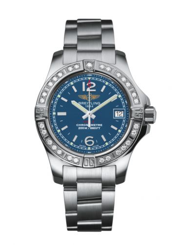 Remontoir à montres pour montre Breitling Colt Colt Lady Diamond / Mariner Bleu / Bracelet