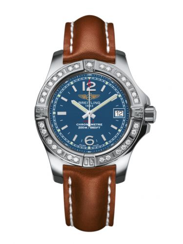 Watch Winder for watch Breitling Colt Colt Lady Diamond / Mariner Blue / Calf / Pin