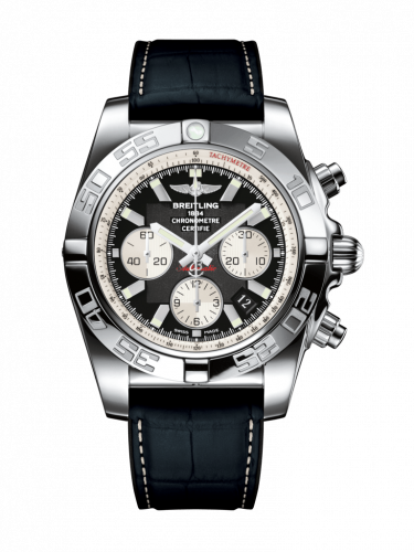 Remontoir à montres pour montre Breitling Chronomat Chronomat 44 Stainless Steel / Onyx Noire / Croco Rubber / Folding