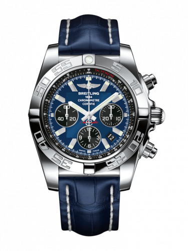 Remontoir à montres pour montre Breitling Chronomat Chronomat 44 Stainless Steel / Noireeye Bleu / Croco / Pin