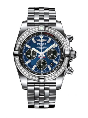 Remontoir à montres pour montre Breitling Chronomat Chronomat 44 Stainless Steel / Diamond / Noireeye Bleu / Bracelet