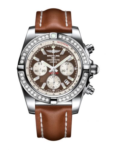Remontoir à montres pour montre Breitling Chronomat Chronomat 44 Stainless Steel / Diamond / Metallica Marron / Calf