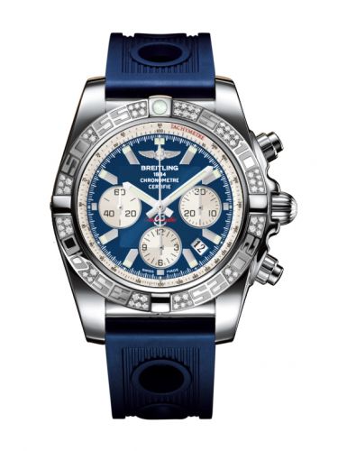 Remontoir à montres pour montre Breitling Chronomat Chronomat 44 Stainless Steel / Diamond / Metallica Bleu / Rubber