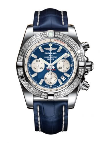 Remontoir à montres pour montre Breitling Chronomat Chronomat 44 Stainless Steel / Diamond / Metallica Bleu / Croco