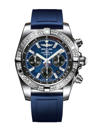 Remontoir à montres pour montre Breitling Chronomat Chronomat 44 Stainless Steel / Diamond / Noireeye Bleu / Rubber
