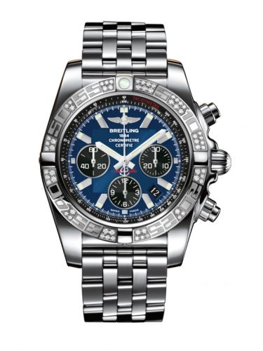 Remontoir à montres pour montre Breitling Chronomat Chronomat 44 Stainless Steel / Diamond / Noireeye Bleu / Bracelet