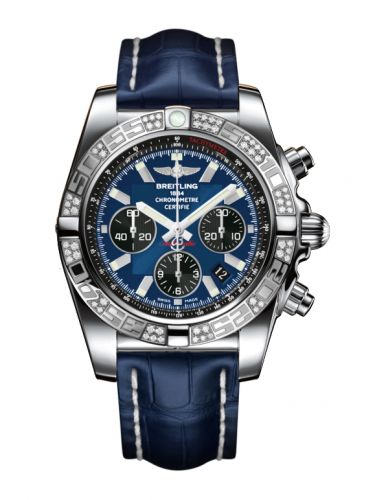 Remontoir à montres pour montre Breitling Chronomat Chronomat 44 Stainless Steel / Diamond / Noireeye Bleu / Croco