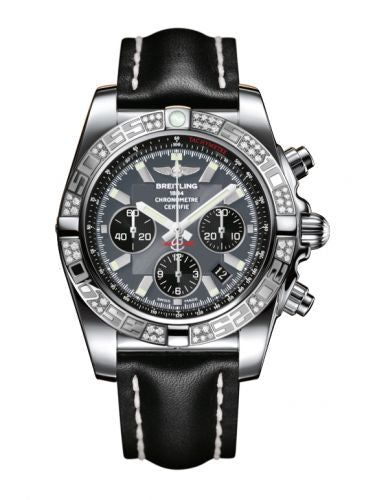 Remontoir à montres pour montre Breitling Chronomat Chronomat 44 Stainless Steel / Diamond / Noireeye Gray / Calf