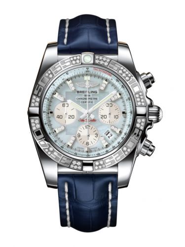 Remontoir à montres pour montre Breitling Chronomat Chronomat 44 Stainless Steel / Diamond / Gray Pearl Diamond / Croco