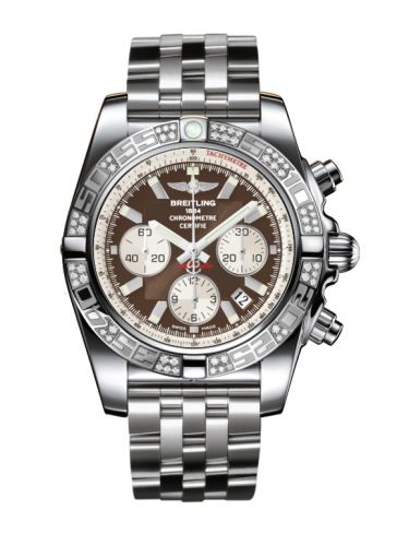 Remontoir à montres pour montre Breitling Chronomat Chronomat 44 Stainless Steel / Diamond / Metallica Marron / Bracelet