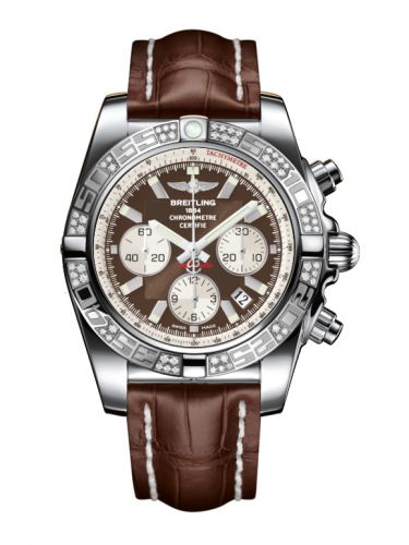 Remontoir à montres pour montre Breitling Chronomat Chronomat 44 Stainless Steel / Diamond / Metallica Marron / Croco
