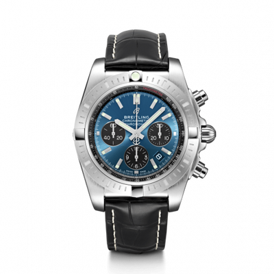 Remontoir à montres pour montre Breitling Chronomat Chronomat B01 Chronograph 44 Stainless Steel / Noireeye Bleu / Croco / Pin