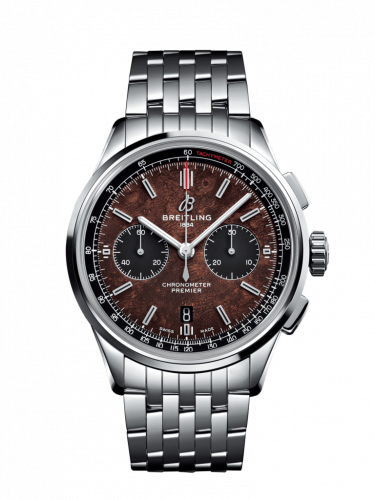 Watch Winder for watch Breitling Premier Premier B01 Chronograph 42 Bentley Centenary Stainless Steel / Wood / Calf / Bracelet