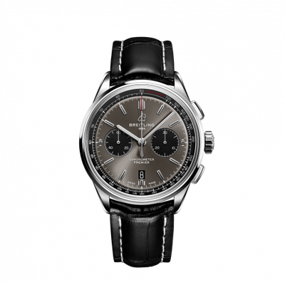 Remontoir à montres pour montre Breitling Premier Premier B01 Chronograph 42 Stainless Steel / Anthracite / Croco / Pin