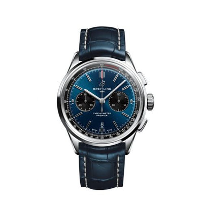 Remontoir à montres pour montre Breitling Premier Premier B01 Chronograph 42 Stainless Steel / Bleu / Croco / Pin
