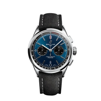 Remontoir à montres pour montre Breitling Premier Premier B01 Chronograph 42 Stainless Steel / Bleu / Anthracite Nubuck / Folding