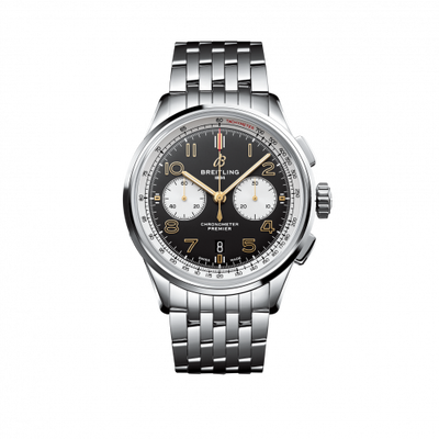 Remontoir à montres pour montre Breitling Premier Premier B01 Chronograph 42 Stainless Steel / Norton Edition / Nubuck / Bracelet
