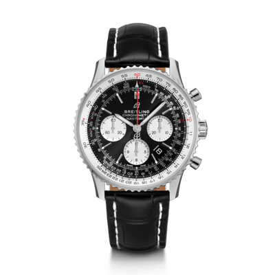 Remontoir à montres pour montre Breitling Navitimer Navitimer 1 B01 Chronograph 43 Stainless Steel / Noire / Croco / Folding