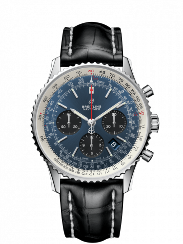Remontoir à montres pour montre Breitling Navitimer Navitimer 1 B01 Chronograph 43 Stainless Steel / Bleu / Croco / Pin