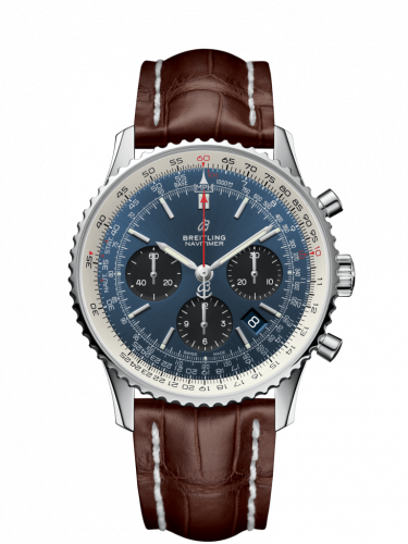 Remontoir à montres pour montre Breitling Navitimer Navitimer 1 B01 Chronograph 43 Stainless Steel / Bleu / Croco / Pin